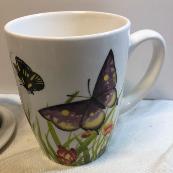 Teaopia Butterfly Cup Mug with infuser and lid loose tea - Picture 3 of 10